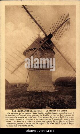 Guérande Loire Atlantique, vue générale du Moulin du Diable – weltweite Nutzung Stockfoto