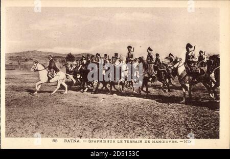 BATNA Algerien, Spahis sur le Terrain de Maneuver, Kolonialkrieger - weltweite Nutzung Stockfoto