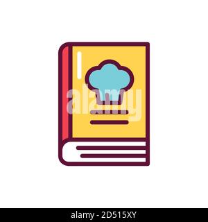 Kulinarisches Buch Farbe Linie Symbol. Vektorgrafik Stock Vektor