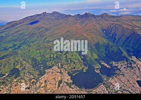 Luftaufnahme der Stadt Quito, Ecuador Stockfoto