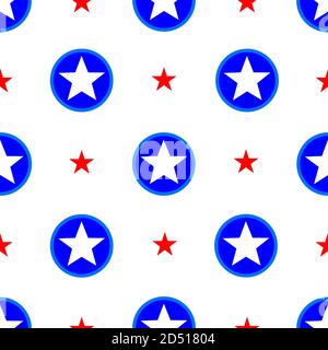 USA Star Flagge Patriotic festliche nahtlose Muster Banner. Stock Vektor