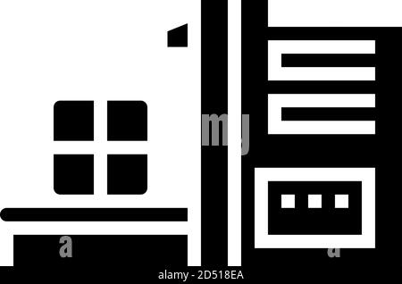 Sortieren von Abfallmaschinen Glyphen Symbol Vektorgrafik Stock Vektor