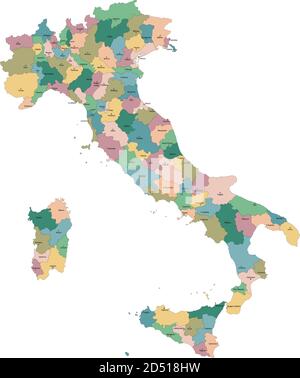 Vektor-Illustration der Verwaltungsregionen von Italien Stock Vektor