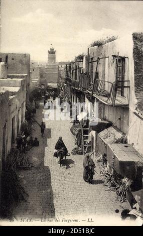 Sfax Tunesien, vue générale de la Rue des Forgerons - weltweite Nutzung Stockfoto