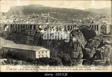 Constantine Algerien, Pont de Pierre de Sidi Rached – weltweite Nutzung Stockfoto