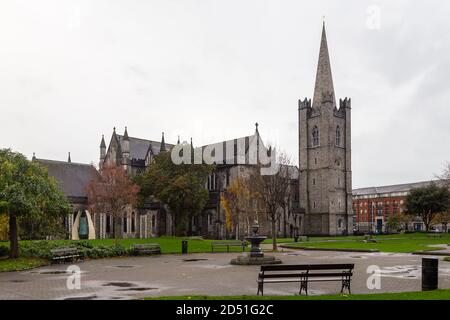 Dublin, Irland - 09. November 2015: Saint Patricks Cathedral, die nationale Kathedrale der Kirche von Irland. Stockfoto