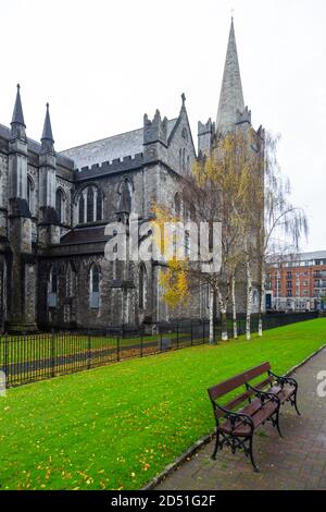 Dublin, Irland - 09. November 2015: Saint Patricks Cathedral, die nationale Kathedrale der Kirche von Irland. Stockfoto