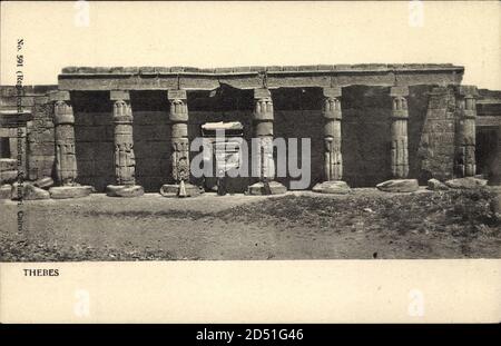 Theben in Afrika, Blick auf die alte Tempelanlage, Vorderansicht Ägypten usage worldwide Stockfoto