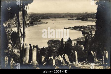 Eyoub Türkei, Cimetiere turc, Corne d'Or, Friedhof, Panorama weltweit im Einsatz Stockfoto