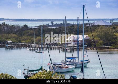 Bahamas, Abaco-Inseln, Mann of war Cay Stockfoto