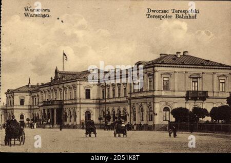 Warszawa Warschau Polen, Blick auf den Terespoler Bahnhof Stockfoto