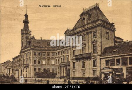 Warschau Polen, Blick auf das Rathaus, Außenansicht Stockfoto