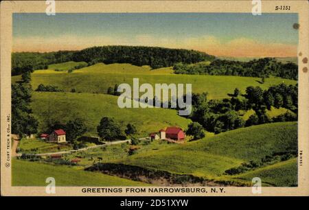 Narrowsburg New York Vereinigte Staaten von Amerika, Blick auf Streuiedlung, Täler weltweit im Einsatz Stockfoto