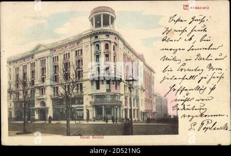 Warschau Polen, Blick auf das Hotel Bristol, Straßenansicht Stockfoto