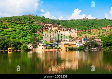 Der Garh Palace ist ein mittelalterlichen Palast in Bundi in Rajasthan, einem Bundesstaat in Indien Stockfoto