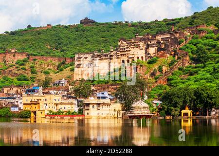 Der Garh Palace ist ein mittelalterlichen Palast in Bundi in Rajasthan, einem Bundesstaat in Indien Stockfoto