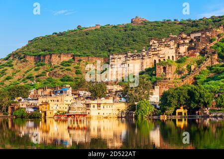 Der Garh Palace ist ein mittelalterlichen Palast in Bundi in Rajasthan, einem Bundesstaat in Indien Stockfoto