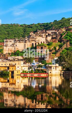 Der Garh Palace ist ein mittelalterlichen Palast in Bundi in Rajasthan, einem Bundesstaat in Indien Stockfoto