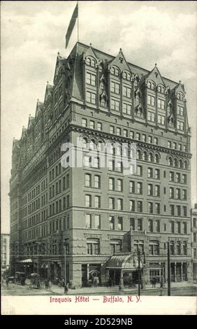 Buffalo New York USA, Gesamtansicht des Iroquois Hotels, weltweite Nutzung Stockfoto