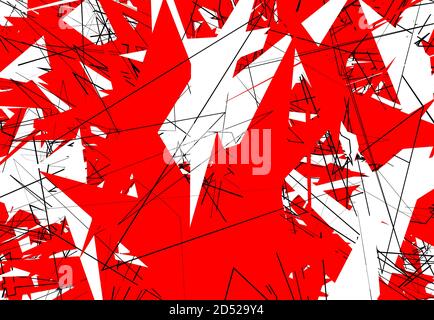 Zufällige chaotische zeitgenössische Kunst Arbeit Vektor Illustration. Zufällige Linien, Formen. Rot Stock Vektor