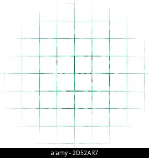 Abstrakte geometrische Kreis Element Struktur aus kleinen Linien Teile. Farbiger Kreis aus Linienraster, Netz, Gitter und Gitter. Grüner Kreisvektor Abb. Stock Vektor