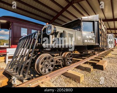 Galopping Goose #1, Ridgway Railroad Museum, Ridgway, Colorado. Stockfoto