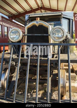 Galopping Goose #1, Ridgway Railroad Museum, Ridgway, Colorado. Stockfoto