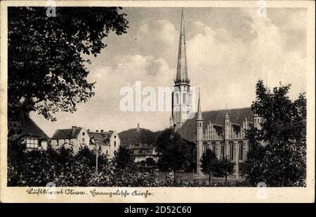 Oliva Danzig, Teilansicht mit Blick auf die evangelische Kirche Stockfoto