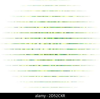 Abstrakte geometrische Kreis Element Struktur aus kleinen Linien Teile. Farbiger Kreis aus Linienraster, Netz, Gitter und Gitter. Grüner Kreisvektor Abb. Stock Vektor