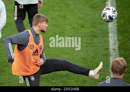 Köln, Deutschland. Oktober 2020. Fußball: Nationalmannschaft, vor dem Nationenliga-Spiel Deutschland - Schweiz. Der deutsche Timo Werner im Einsatz während der Abschlussschulung seines Teams. Quelle: Federico Gambarini/dpa/Alamy Live News Stockfoto