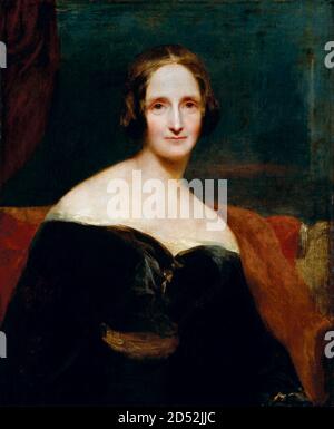 Mary Shelley. Porträt von Mary Wollstonecraft Shelley (geb. Godwin: 1797-1851) von Richard Rothwell , Öl auf Leinwand, ca. 1840 Stockfoto