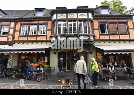 Cafe Schragen Restaurant in Ahrweiler, Rheinland-Pfalz, Deutschland, Europa Stockfoto