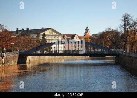 Mlynska stoka in Ceske Budejovice. Der Tschechischen Republik Stockfoto