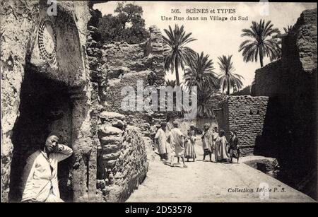 Maghreb, Scènes et types, Une rue dans un Village du Sud - weltweite Nutzung Stockfoto