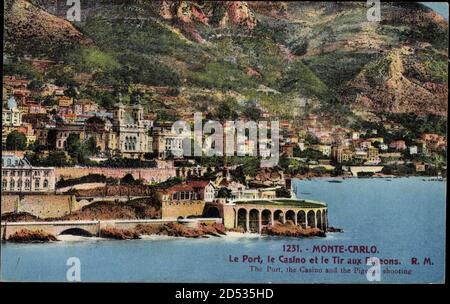 Monte Carlo Monaco, Le Port, le Casino et le Tir aux Pigeons – weltweite Nutzung Stockfoto