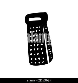 Isolierte schwarze Reibe in minimalistischem Stil Stock Vektor