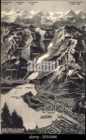 Landschaften Luzern Stadt Schweiz, Brünigbahn, Pilatus, Bürgenstock, Stans weltweit im Einsatz Stockfoto