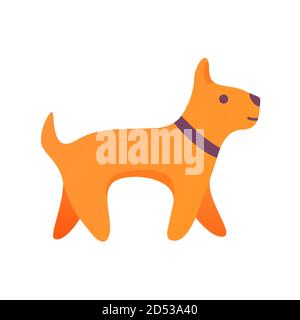 Niedlicher Cartoon-Hund. Vektor flache Illustration Welpen. Stock Vektor