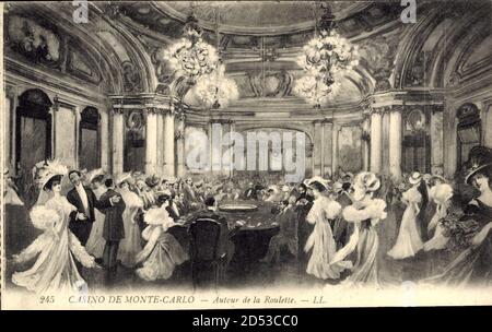 Monte Carlo Monaco, Casino, Autour de la Roulette, Glücksspieler weltweit Stockfoto