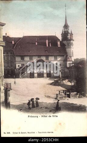 Freiburg Freiburg Stadt Schweiz, Hôtel de Ville, Rathaus - weltweit im Einsatz Stockfoto