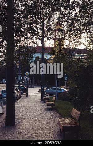 Prag, Tschechien 15. Oktober 2020 - Wandern in Prag Vrsovice Stockfoto