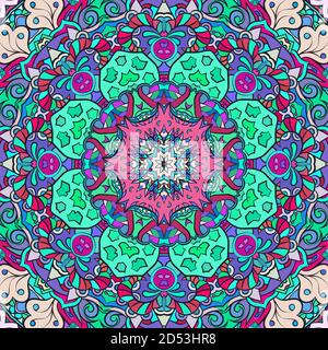 Nahtloses tracery Fliese Mehndi Design Stock Vektor