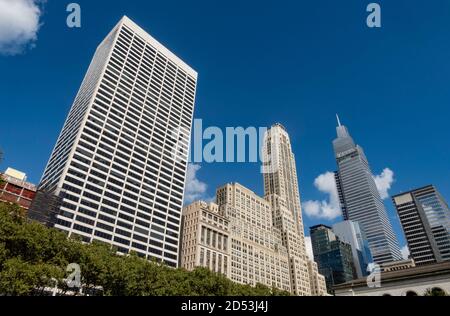 W.R. Grace Building, 500 Fifth Avenue und ein Vanderbilt Turm über Bryant Park, NYC Stockfoto