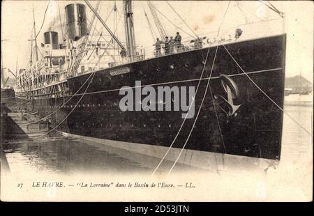 Le Havre, Paquebot La Lorraine, CGT French Line, Basson de l'Eure – weltweite Nutzung Stockfoto