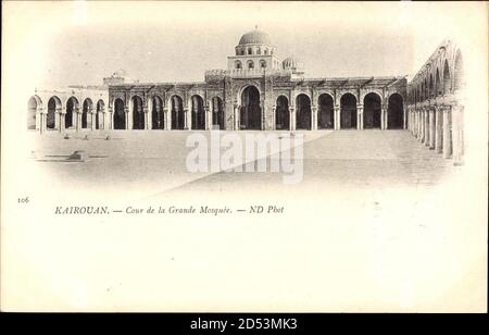 Kairouan Tunesien, Cour de la Grande Mosquee, Innenbereich weltweit im Einsatz Stockfoto