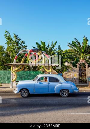 Bushaltestelle Fusterlandia, Jaimanitas, Playa, Havanna, Provinz La Habana, Kuba Stockfoto