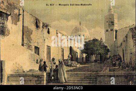 El Kef Tunesien, Mosquee Sidi bou Maklouffe, Moschee, Treppe - weltweite Verwendung Stockfoto