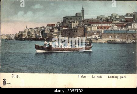 Jaffa Tel Aviv Israel, Hafen, La Rade, Landing Place, Ruderboot - weltweite Nutzung Stockfoto