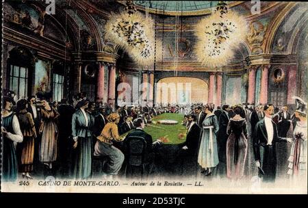Monte Carlo Monaco, Casino, Autour de la Roulette, Innenansicht, Kino – weltweite Nutzung Stockfoto