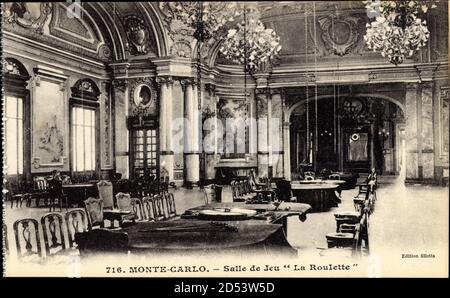 Monte Carlo Monaco, Salle de Jeu, la Roulette, Casino, Innenansicht – weltweite Nutzung Stockfoto